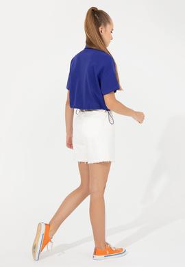 Kadın Beyaz Jean Şort - 50248821005