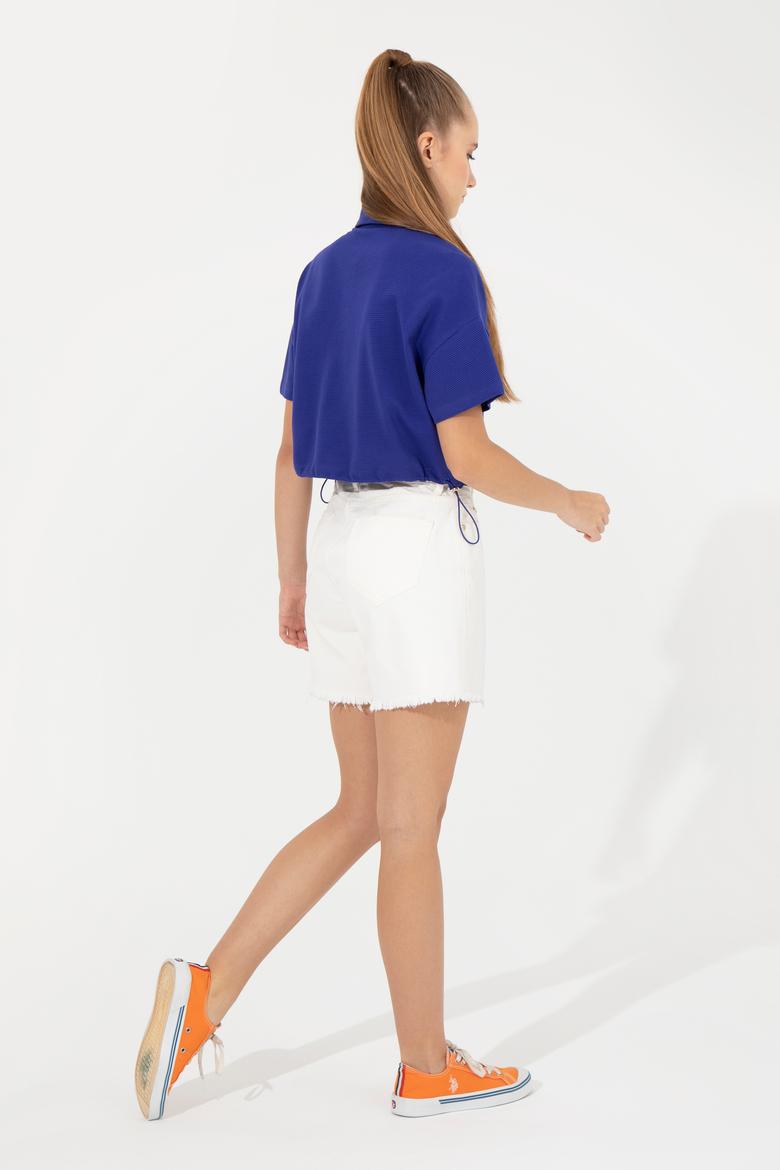 Kadın Beyaz Jean Şort - 50248821005