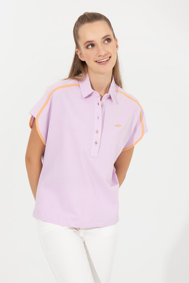 Kadın Manolya Polo Yaka Tişört - 50248981008