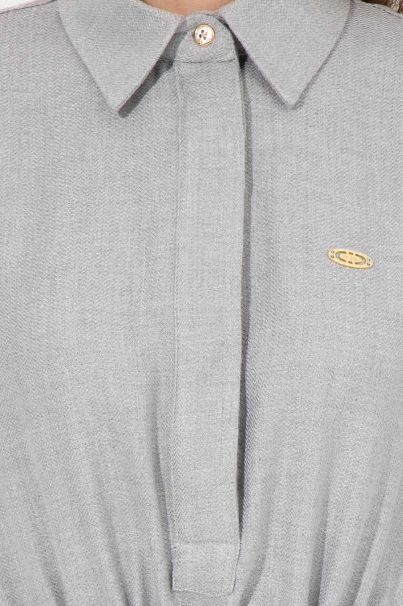 Kadın Gri Melanj Dokuma Elbise