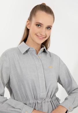 Kadın Gri Melanj Dokuma Elbise - 50253659013