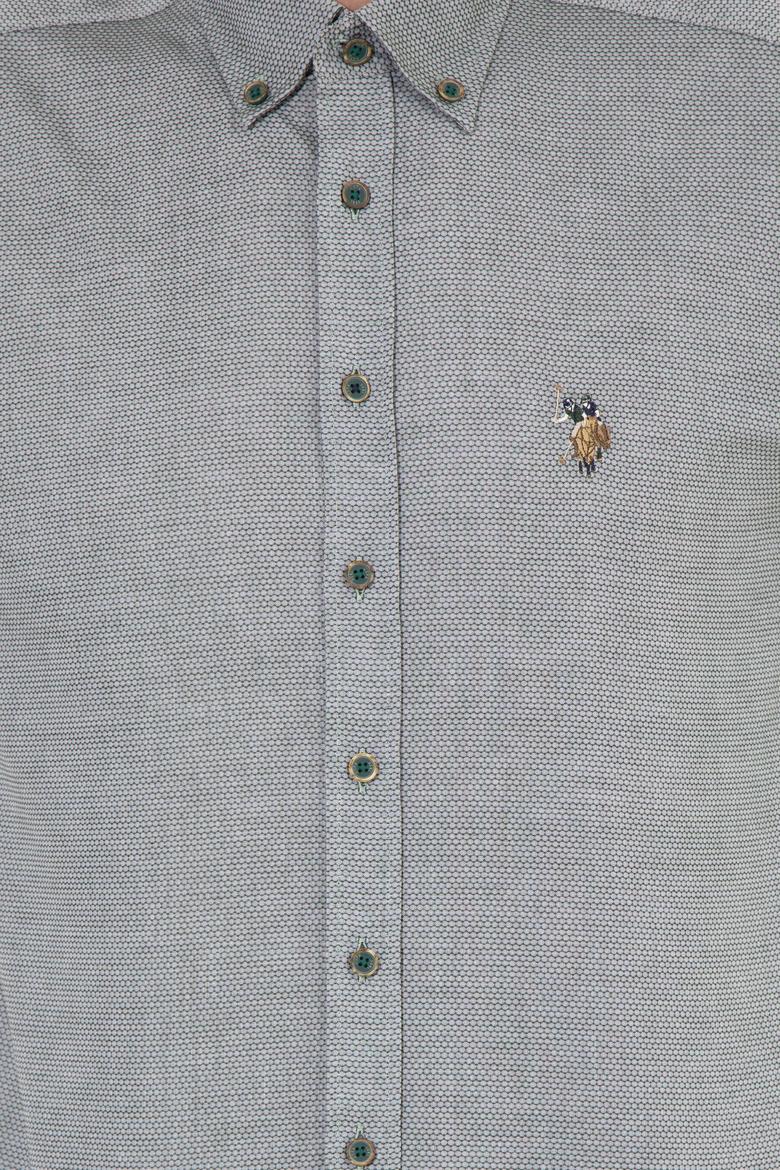 Erkek Koyu Yeşil Uzun Kollu Basic Gömlek - 50256733099