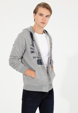 Erkek Gri Melanj Örme Hırka - 50253002016