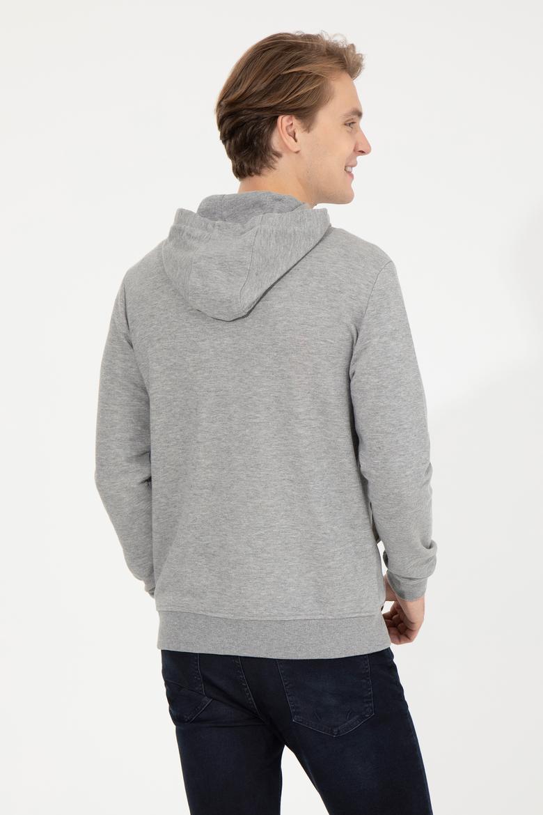 Erkek Gri Melanj Örme Hırka - 50253002016