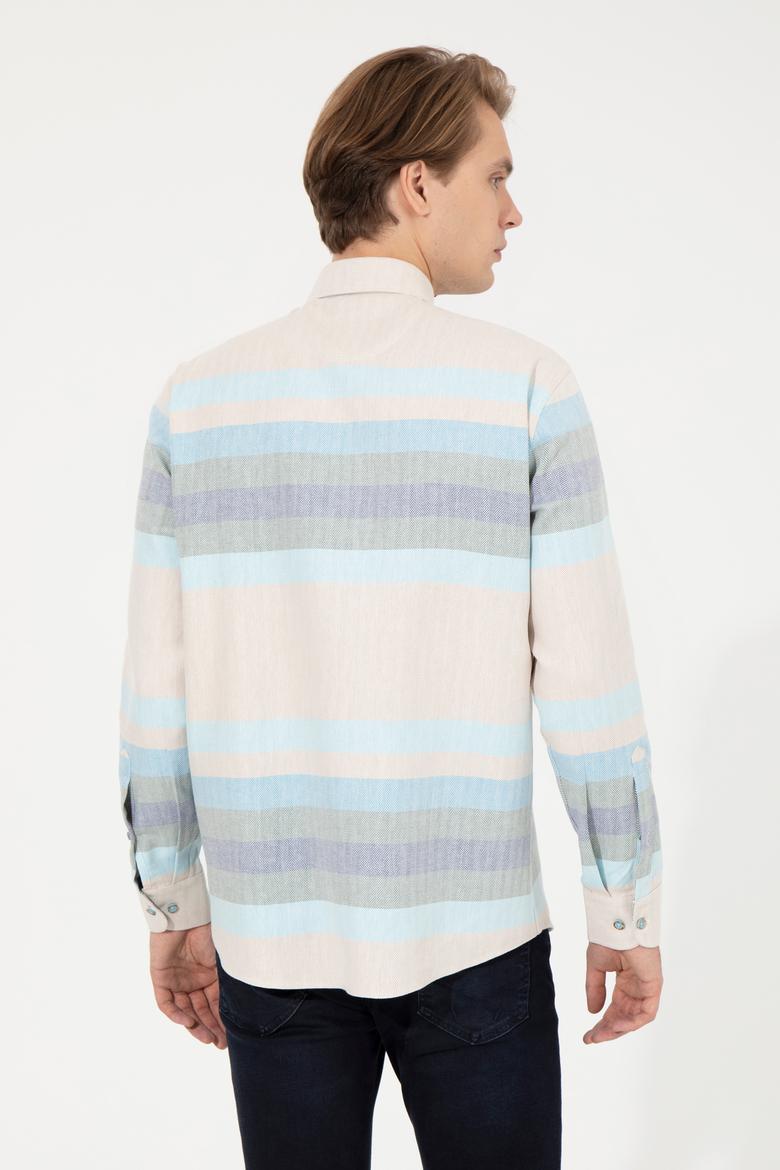 Erkek Mavi Uzun Kollu Gömlek - 50255708004