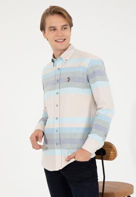 Erkek Mavi Uzun Kollu Gömlek - 50255708004