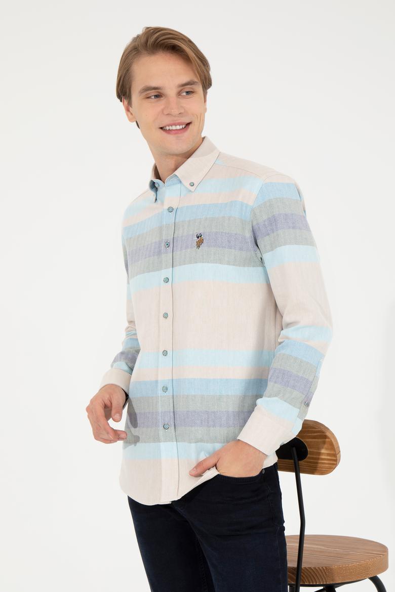 Erkek Mavi Uzun Kollu Gömlek - 50255708004