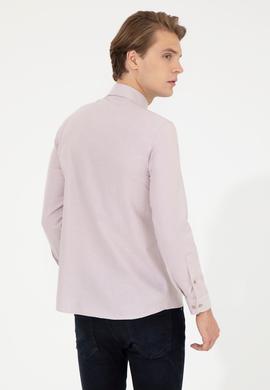 Erkek Vizon Uzun Kollu Basic Gömlek - 50253873079