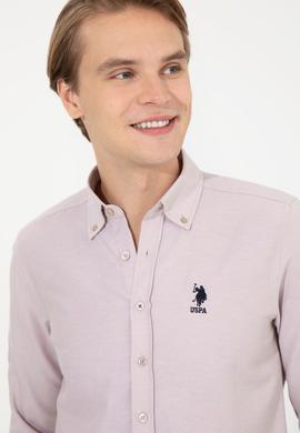 Erkek Vizon Uzun Kollu Basic Gömlek - 50253873079