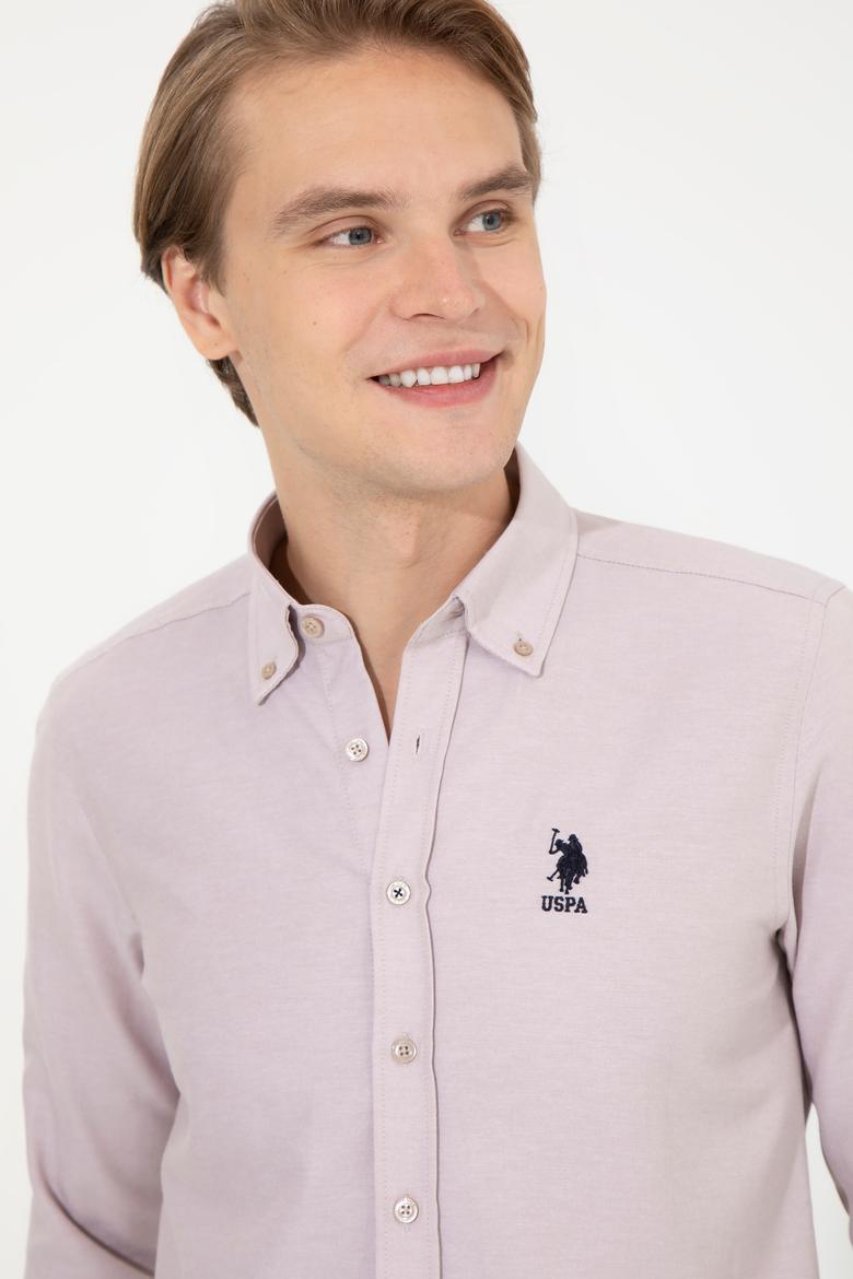 Erkek Vizon Uzun Kollu Basic Gömlek - 50253873079