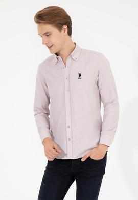 Erkek Vizon Uzun Kollu Basic Gömlek - 50253873079