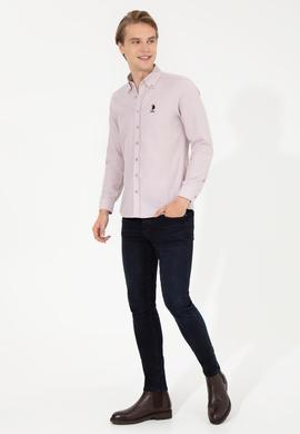 Erkek Vizon Uzun Kollu Basic Gömlek - 50253873079