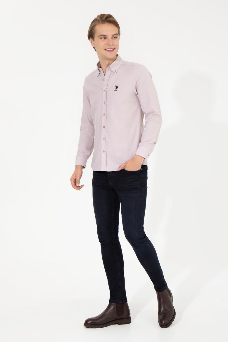 Erkek Vizon Uzun Kollu Basic Gömlek - 50253873079