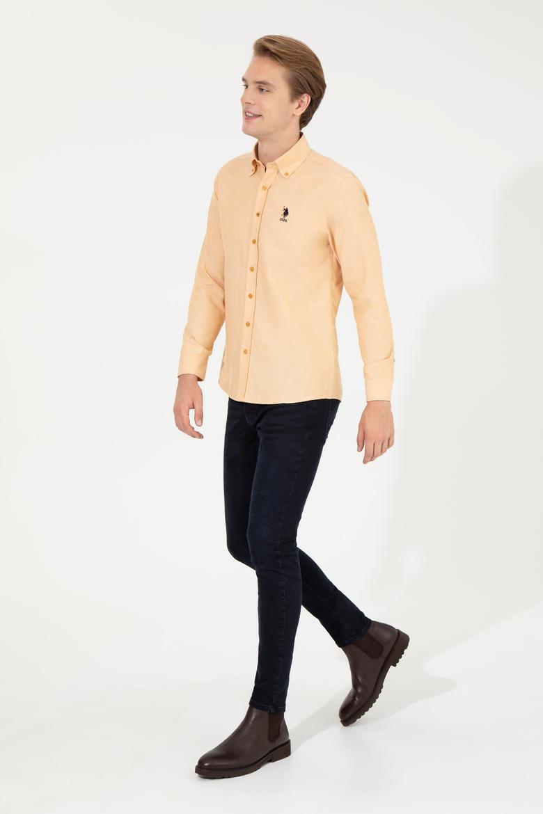 Erkek Safran Uzun Kollu Basic Gömlek - 50253873085