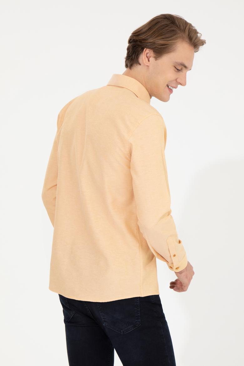 Erkek Safran Uzun Kollu Basic Gömlek - 50253873085