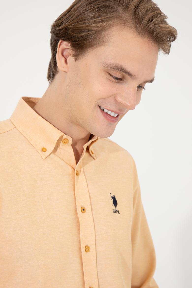 Erkek Safran Uzun Kollu Basic Gömlek - 50253873085