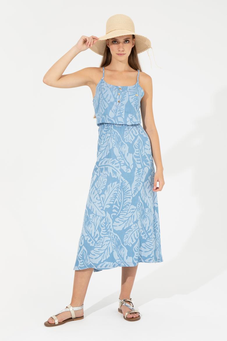 Kadın Açık Mavi Jean Elbise - 50247660003