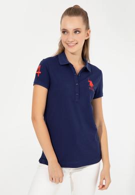 Kadın Lacivert Basic Polo Yaka Tişört - 50246283007