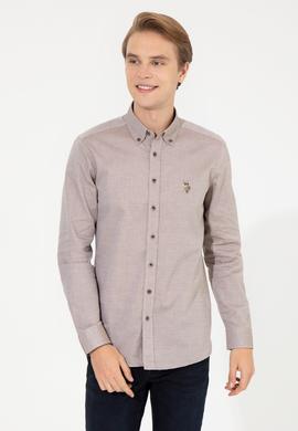 Erkek Koyu Haki Uzun Kollu Basic Gömlek - 50256733108