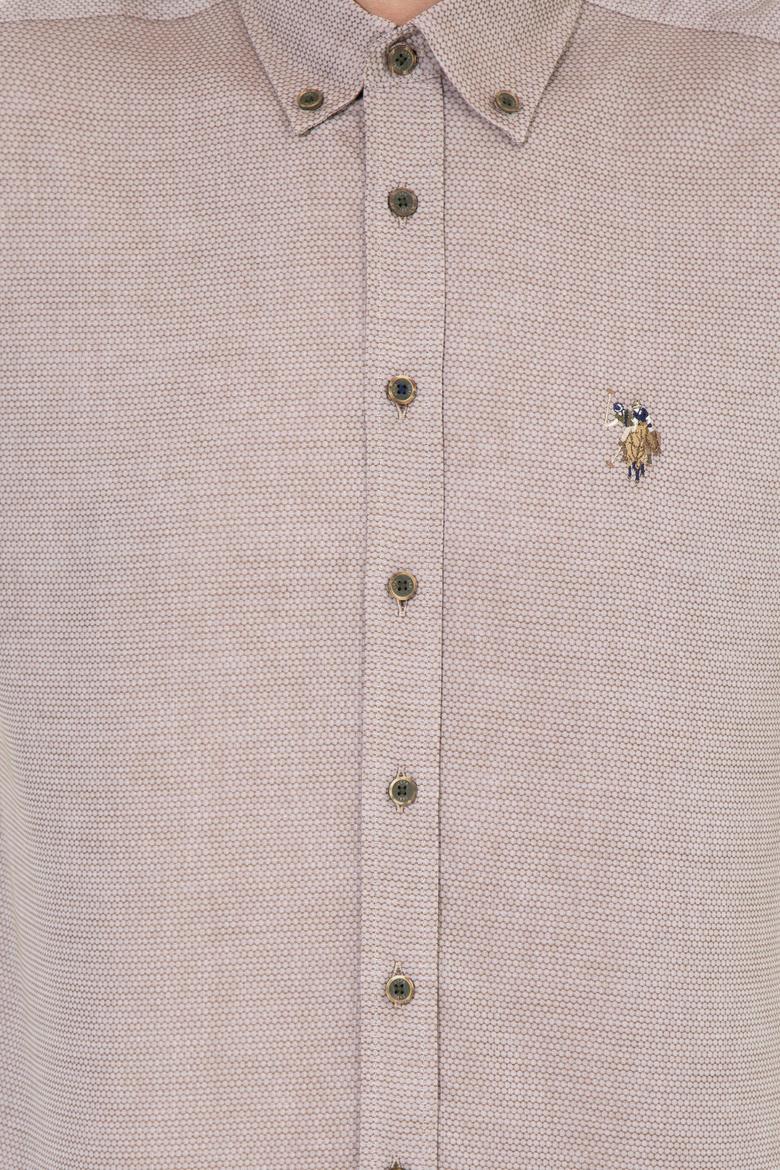 Erkek Koyu Haki Uzun Kollu Basic Gömlek - 50256733108