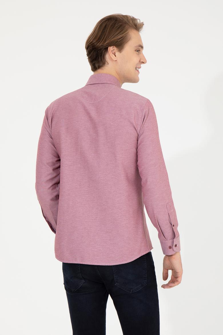 Erkek Vişne Uzun Kollu Basic Gömlek - 50253873063