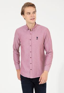 Erkek Vişne Uzun Kollu Basic Gömlek - 50253873063