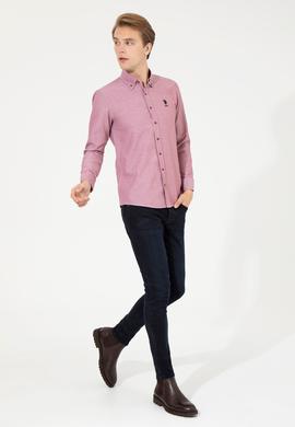 Erkek Vişne Uzun Kollu Basic Gömlek - 50253873063