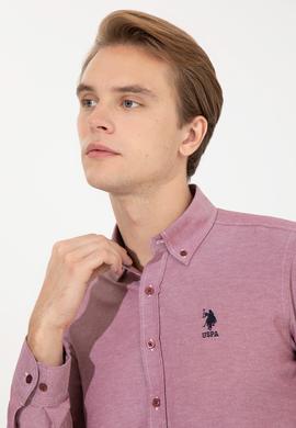 Erkek Vişne Uzun Kollu Basic Gömlek - 50253873063