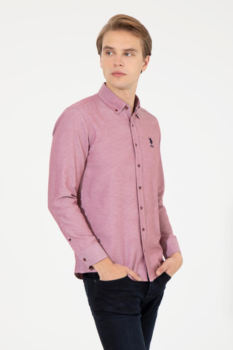 Erkek Vişne Uzun Kollu Basic Gömlek - 50253873063