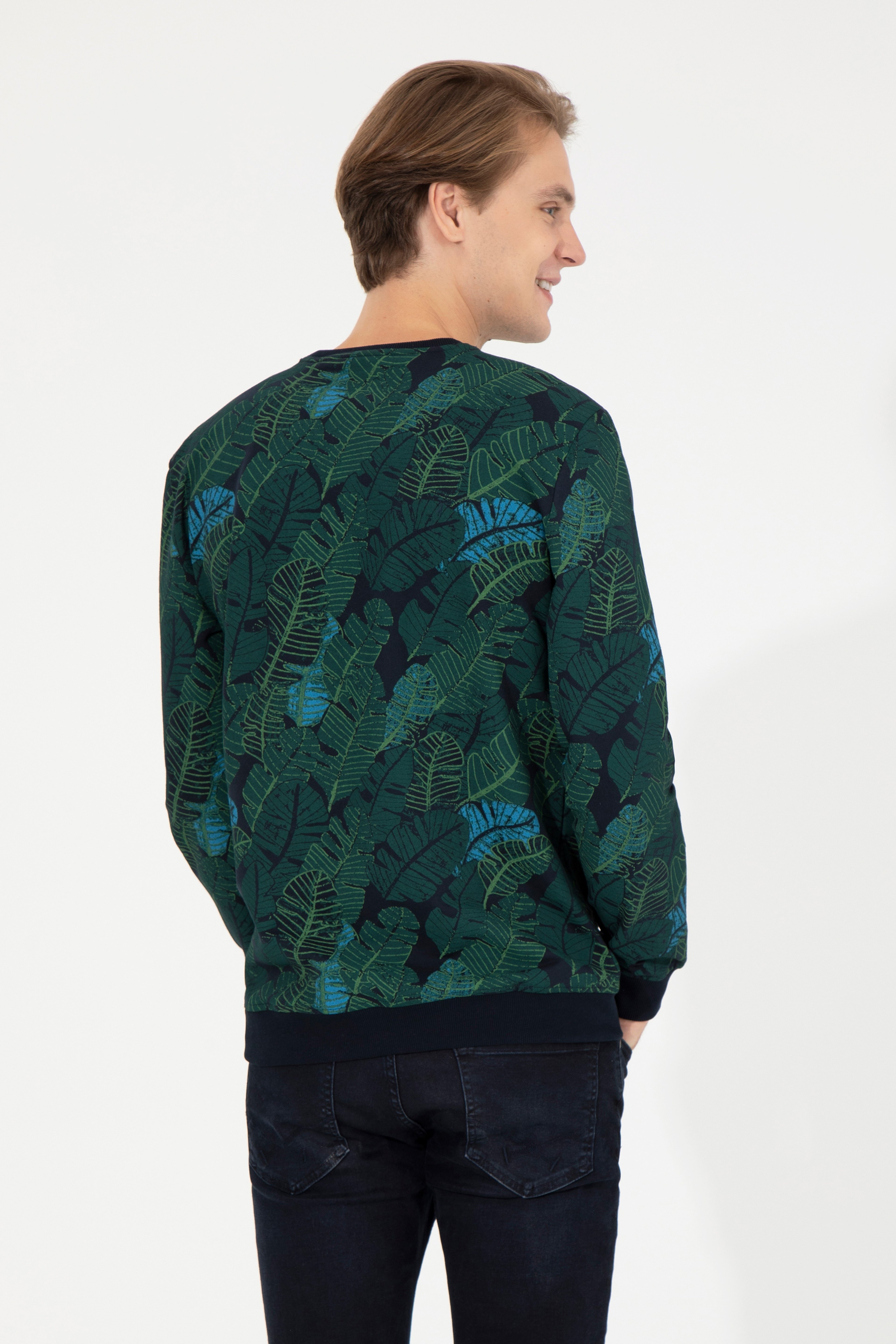 Erkek Lacivert Sweatshirt - Image 5