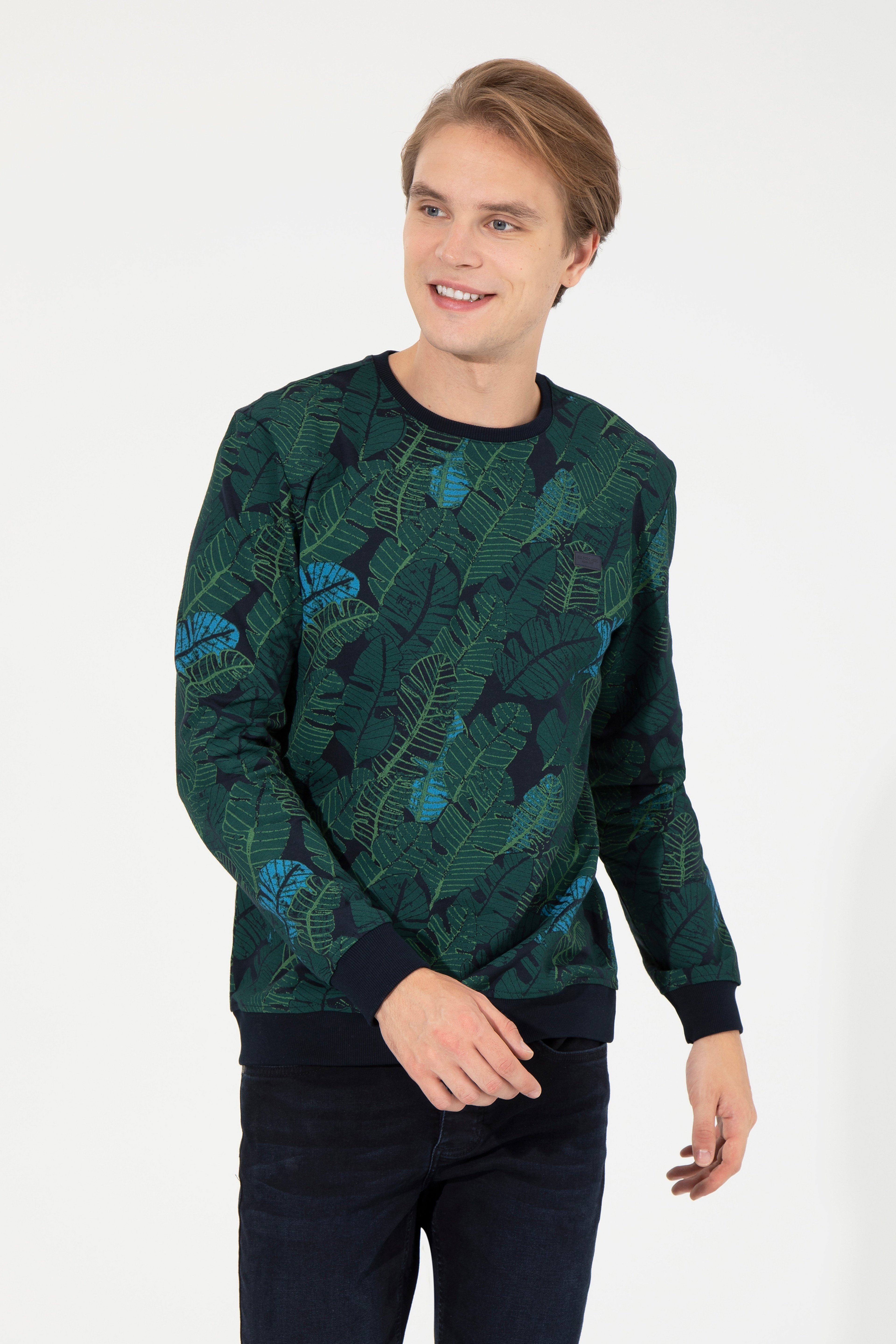 Erkek Lacivert Sweatshirt - Image 3