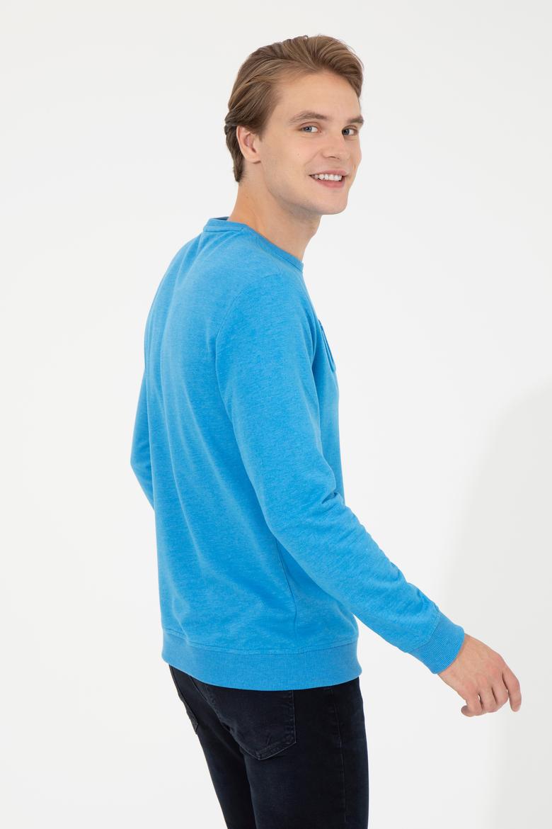 Erkek Mavi Melanj Sweatshirt - 50253270016