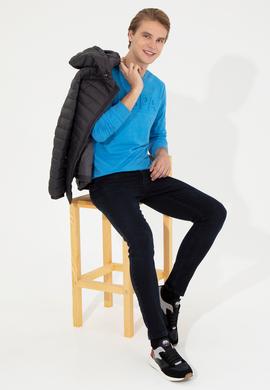 Erkek Mavi Melanj Sweatshirt - 50253270016