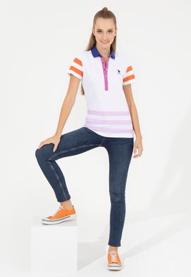 Kadın Beyaz Polo Yaka Tişört - 50249035007