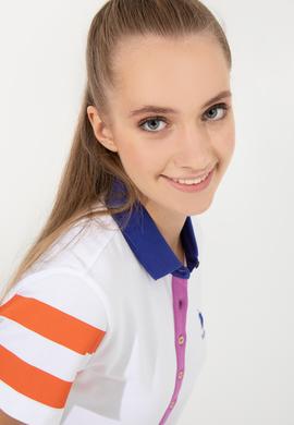 Kadın Beyaz Polo Yaka Tişört - 50249035007