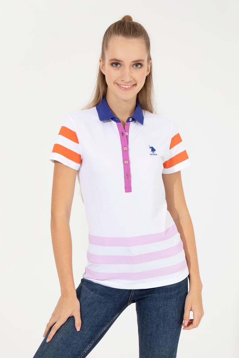 Kadın Beyaz Polo Yaka Tişört - 50249035007