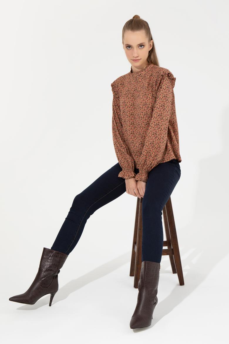 Kadın Camel Uzun Kollu Gömlek - 50254659012