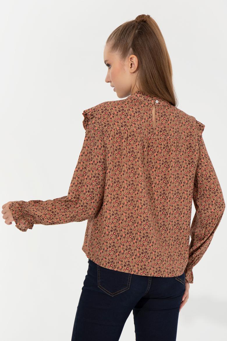 Kadın Camel Uzun Kollu Gömlek - 50254659012