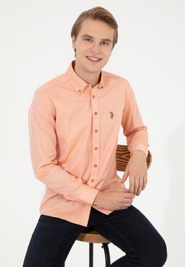 Erkek Kiremit Uzun Kollu Basic Gömlek - 50256733043