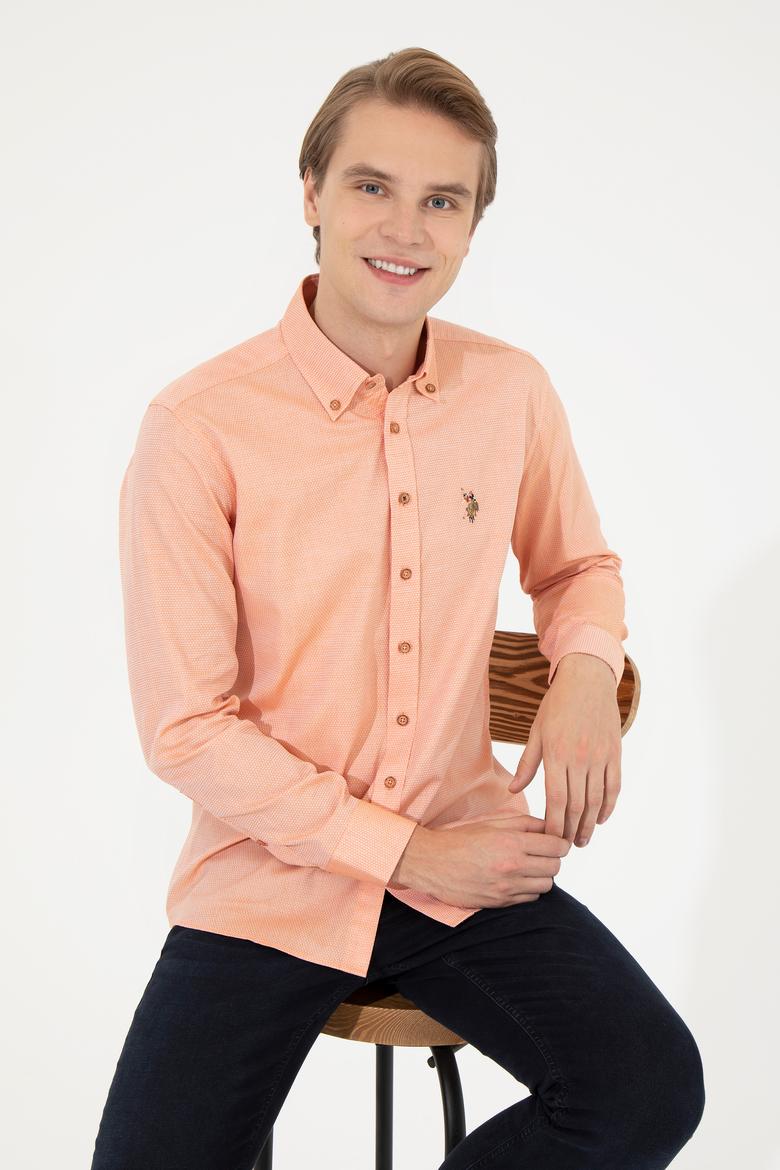 Erkek Kiremit Uzun Kollu Basic Gömlek - 50256733043