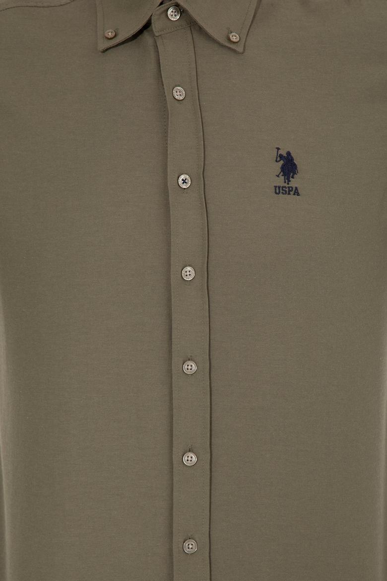 Erkek Haki Uzun Kollu Basic Gömlek - 50253873052