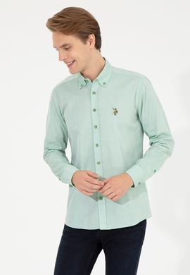Erkek Mint Uzun Kollu Basic Gömlek - 50256733117