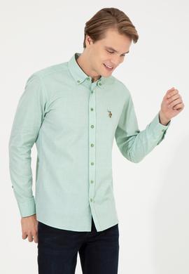 Erkek Mint Uzun Kollu Basic Gömlek - 50256733117
