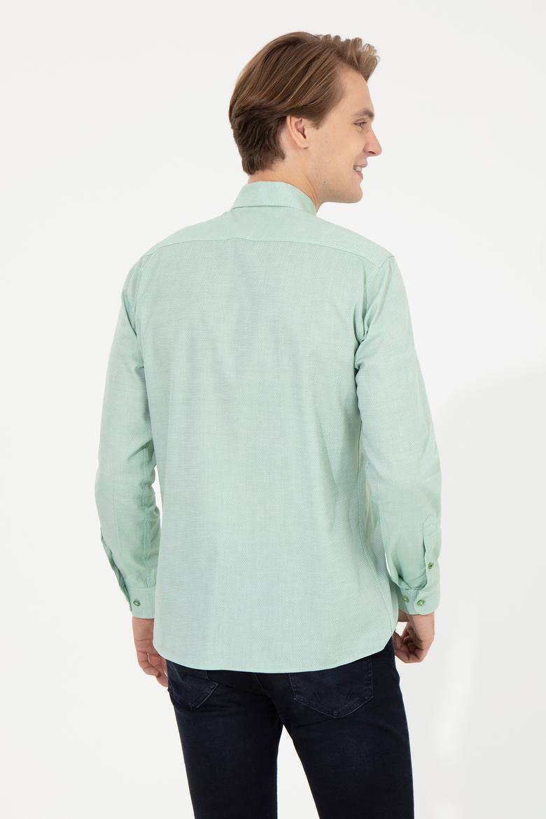 Erkek Mint Uzun Kollu Basic Gömlek - 50256733117