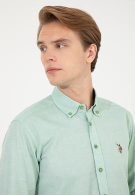 Erkek Mint Uzun Kollu Basic Gömlek - 50256733117