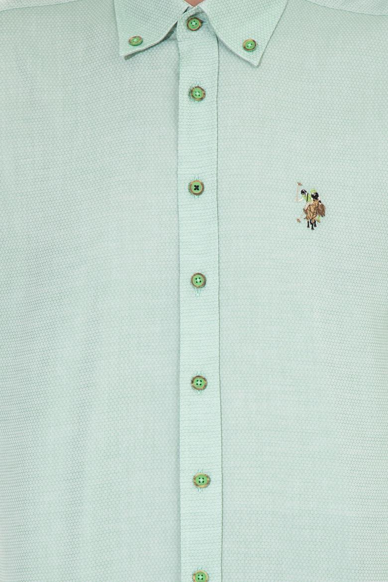 Erkek Mint Uzun Kollu Basic Gömlek - 50256733117