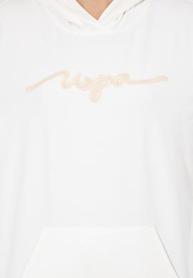 Kadın Ekru Kapüşonlu Sweatshirt - 50261255028