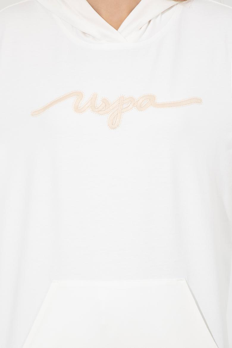 Kadın Ekru Kapüşonlu Sweatshirt - 50261255028