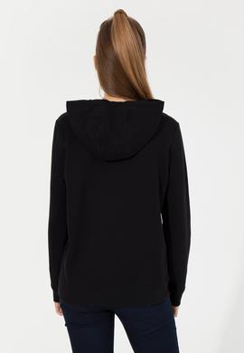 Kadın Siyah Kapüşonlu Sweatshirt - 50261255020