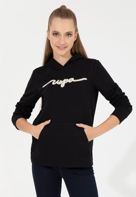Kadın Siyah Kapüşonlu Sweatshirt - 50261255020